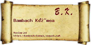 Bambach Kámea névjegykártya
